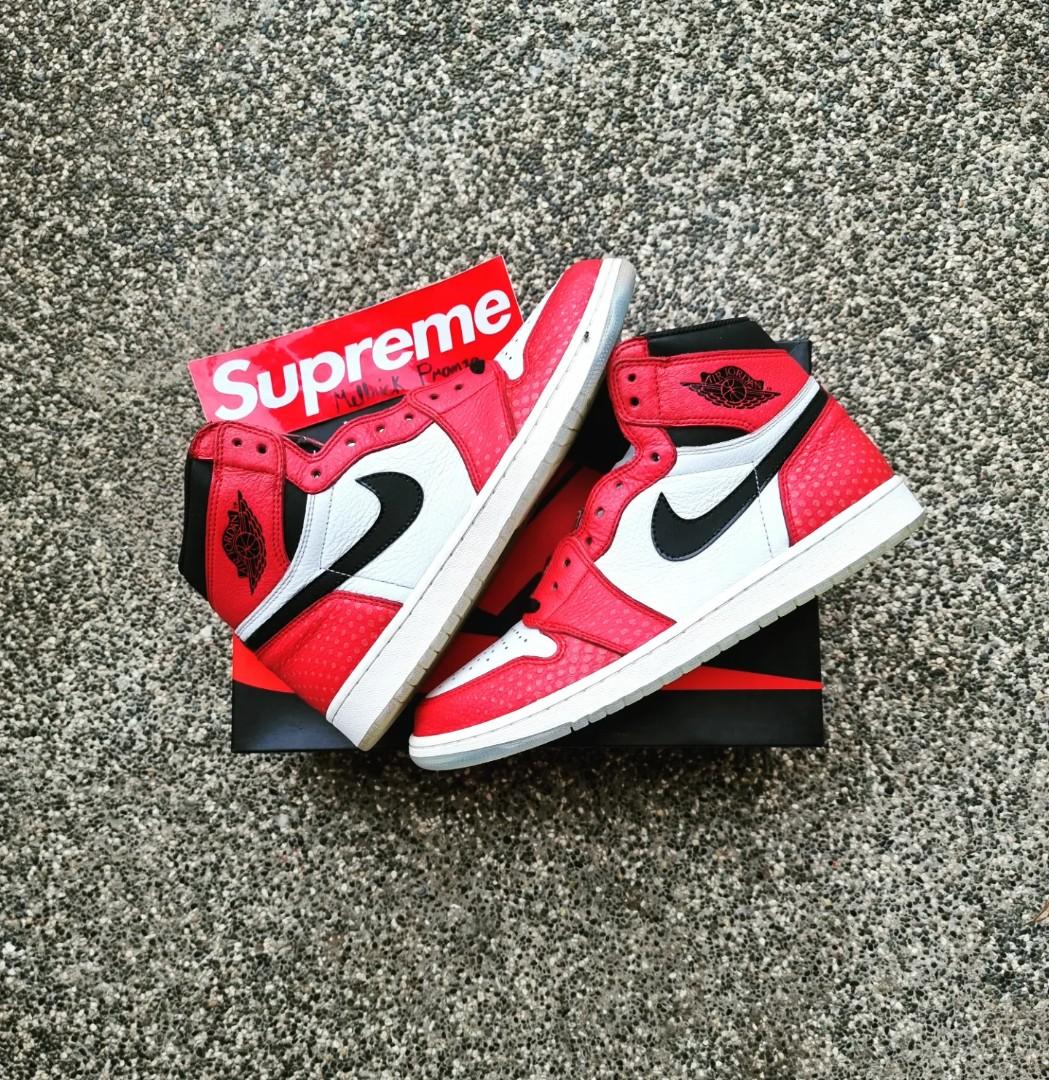 Air Jordan 1 Spiderman Origin Story, Men's Fashion, Footwear, Sneakers on  Carousell