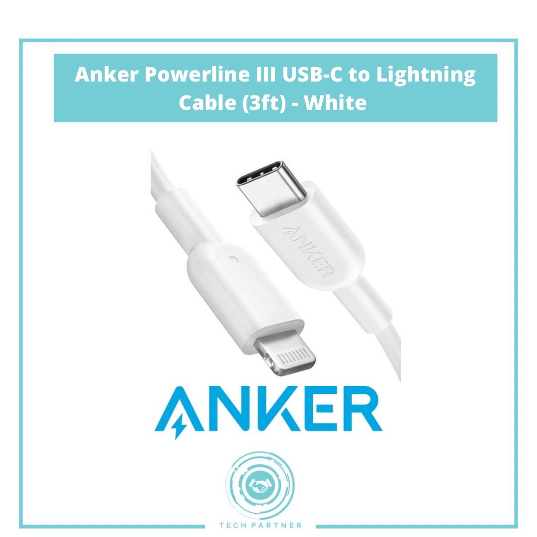 Anker USB-C to Lightning Cable (Category: Cables & Adaptors) located in Pasig City. Submitted by techpartnerph (Listing ID 1175368316, Image 1). Description: Anker USB-C to Lightning Cable 100% Original and Brand New Php 800 Delivery: Same Day Delivery via Grab/Lalamove Shipping: Nationwide Shipping via LBC .