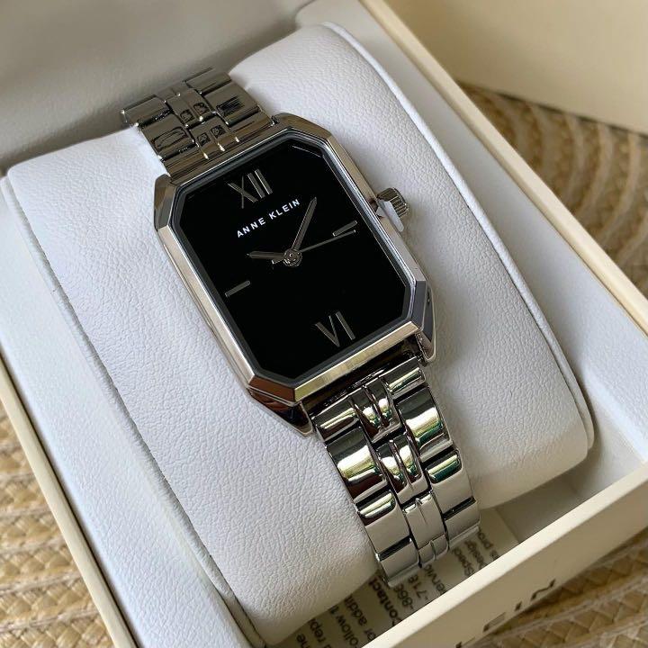 Anne Klein Women Black Silver Tone Octagonal-Shaped  display picture 3
