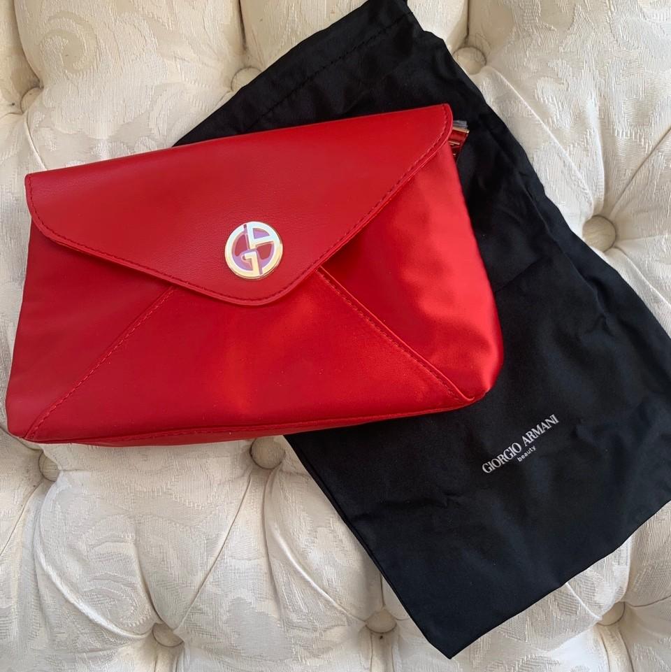 Armani Beauty Red Makeup Pouch Luxury Bags Wallets on Carousell