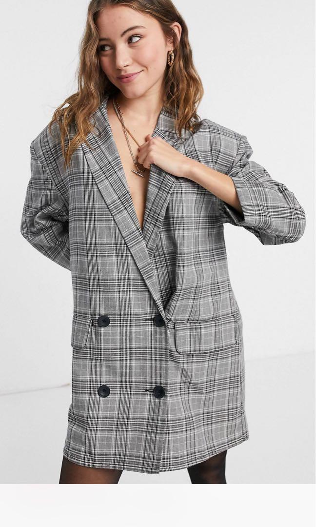 Asos plaid blazer top