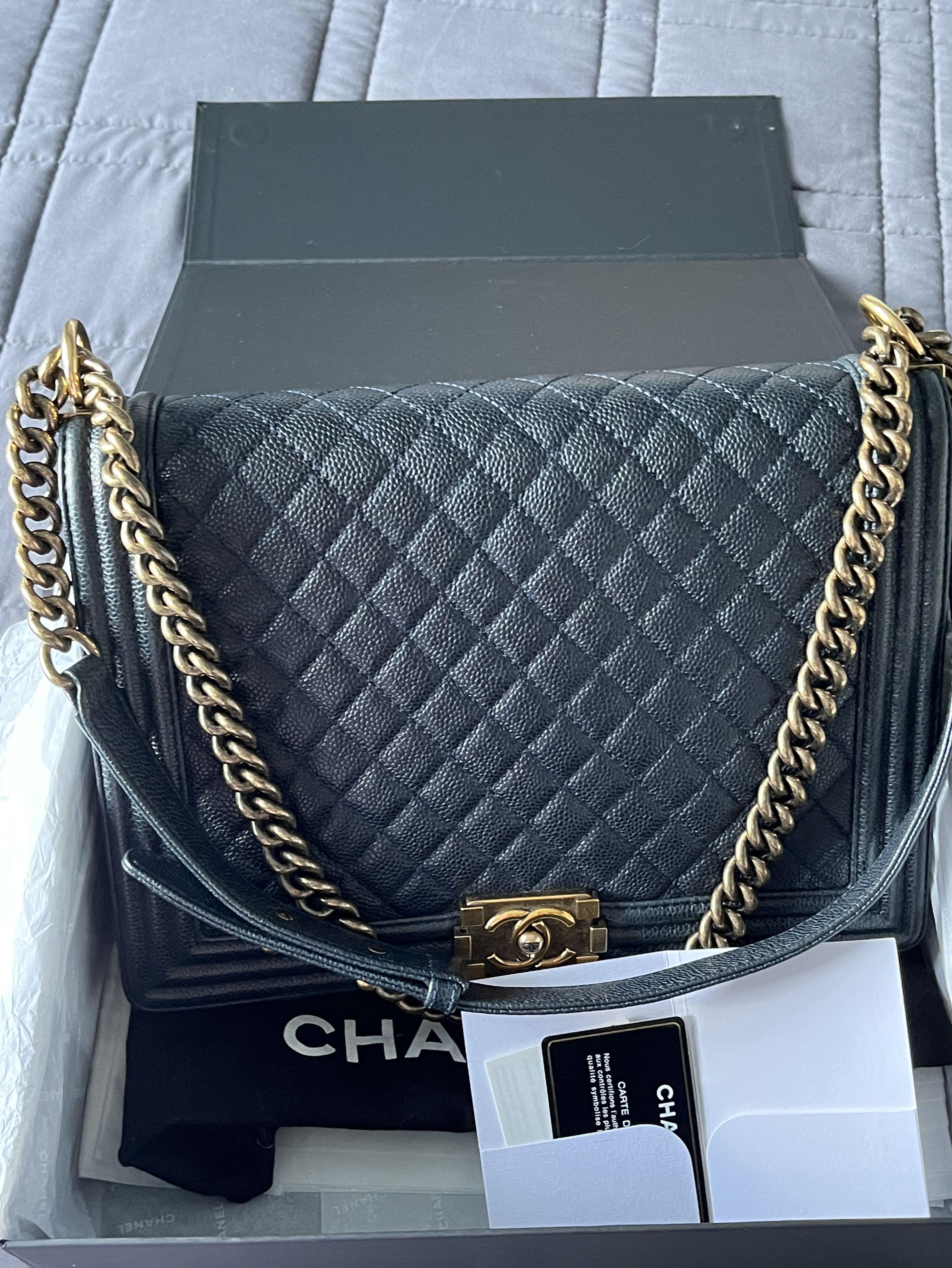 Delux Bagz  Chanel boy old medium in navy blue lambskin with ghw  preloved excellent condition comes with box dust bag authentic card and  receipt serial 22 price RM 12xxx deluxpreloveddeluxchanel 
