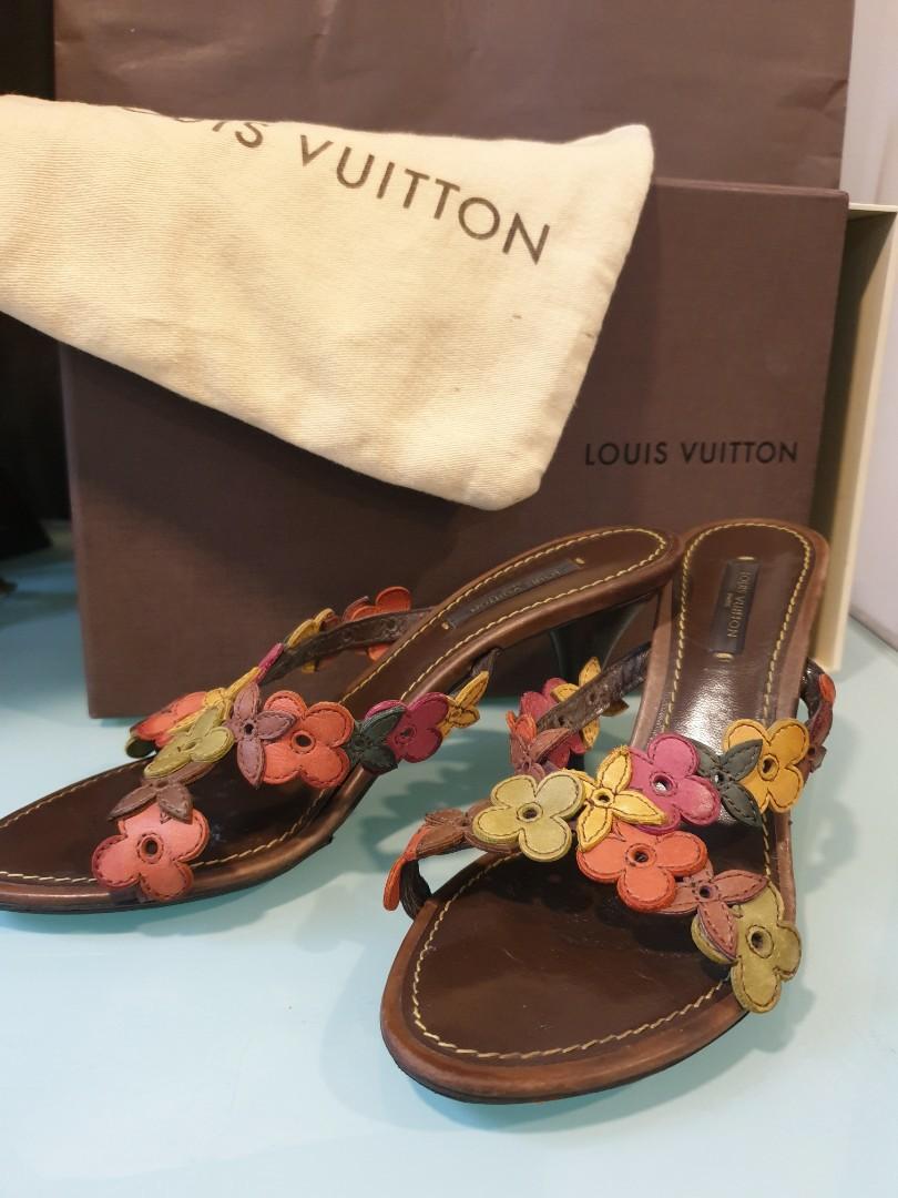 Louis Vuitton monogram multicolor sandal mule EU 37.5 US 7.5 Slide ladeis  shoes