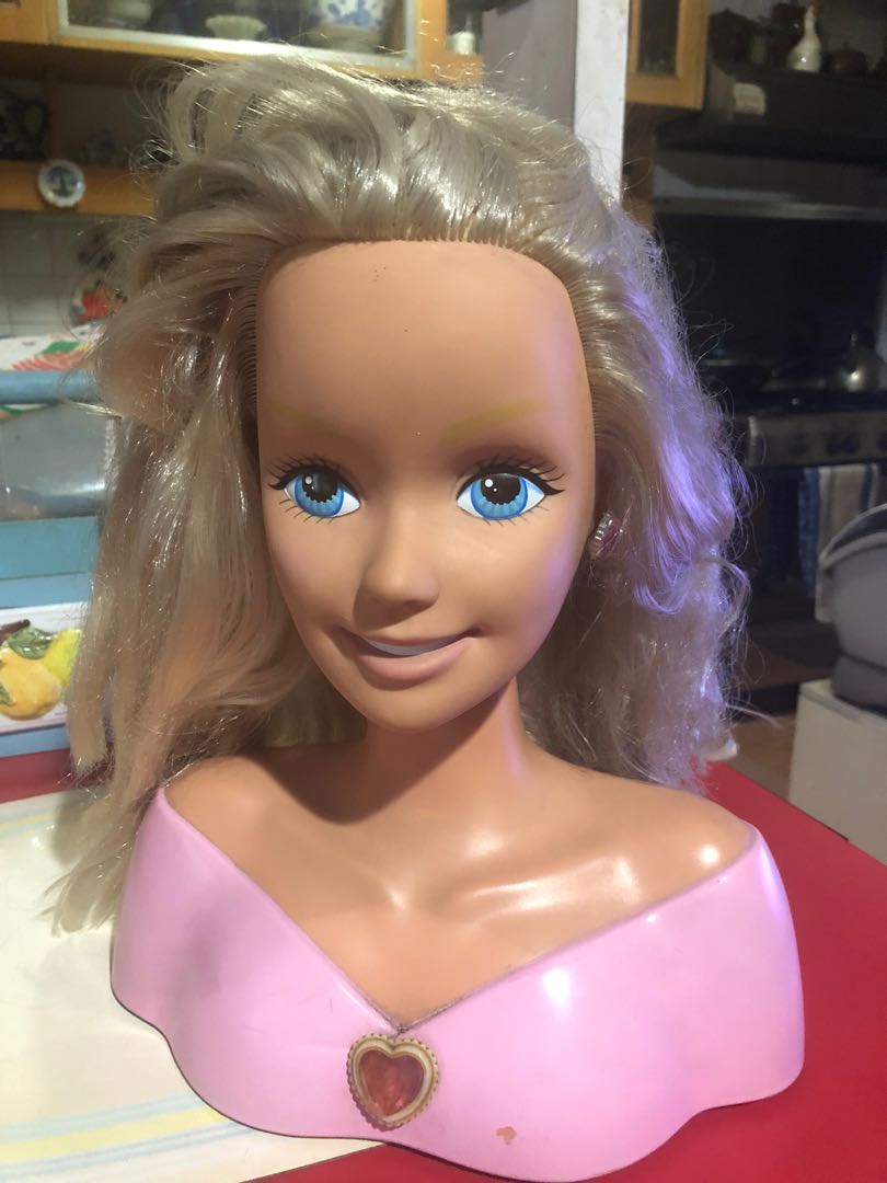 BARBIE Doll STYLING HEAD - Blonde Barbie - Blue Eyed Barbie - Vintage Barbie Make-Up Head