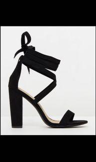 Black lace up heels