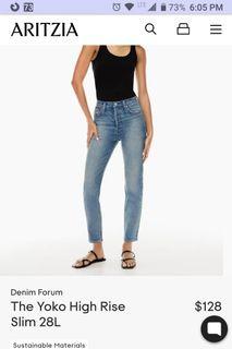 BNWT Aritzia Denim Forum Yoko Jeans size 25