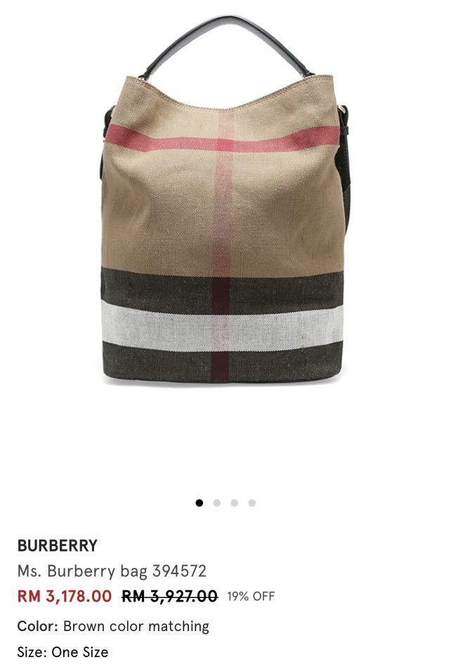 Burberry Ashby Canvas Hobo