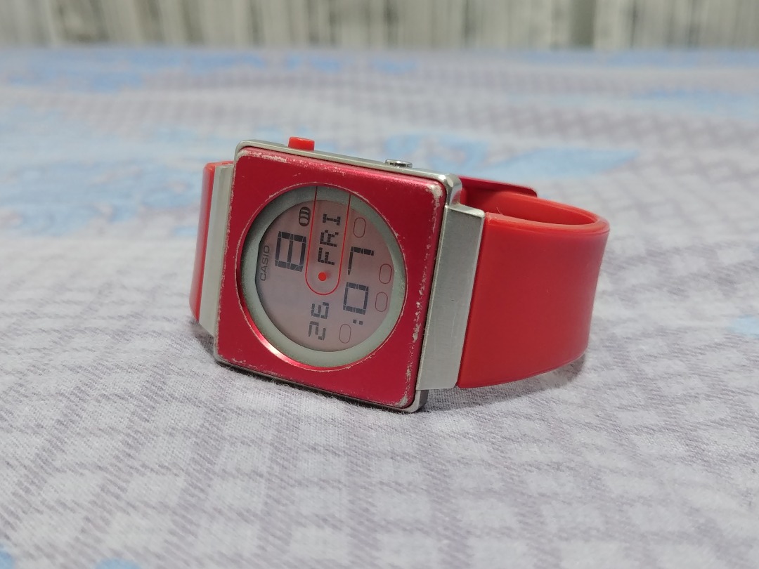 Casio red led watch discount