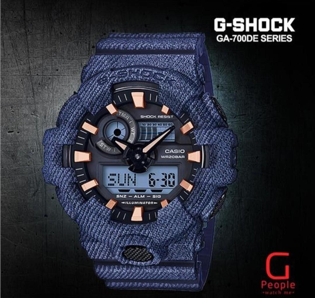 Casio G Shock Denim Blue Watch GA 700DE 2ADR