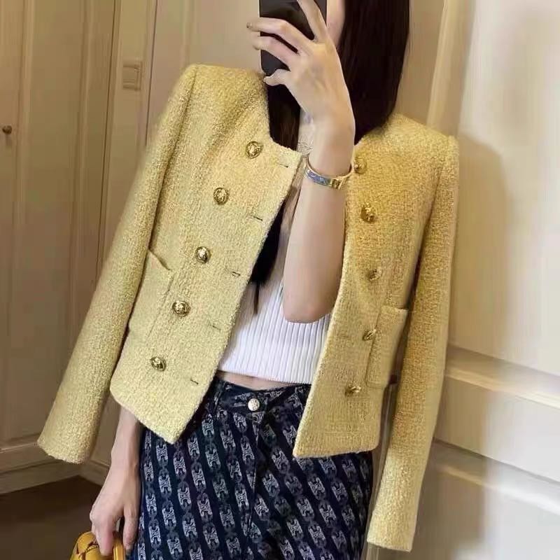 Celine yellow tweed jacket Clearance