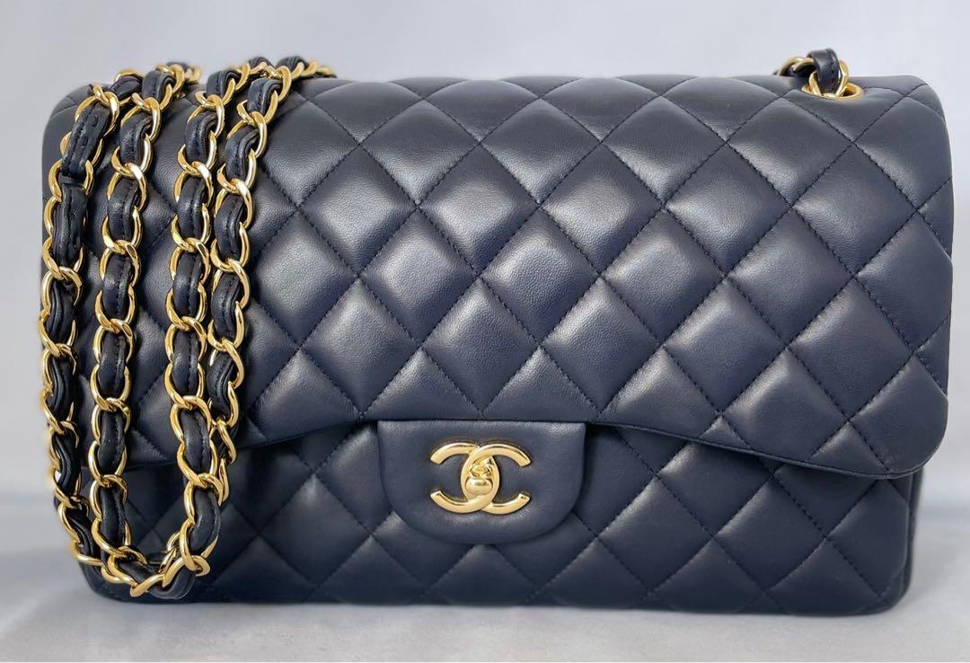 Chanel Quilted Caviar Small Classic Flap Navy  THE PURSE AFFAIR