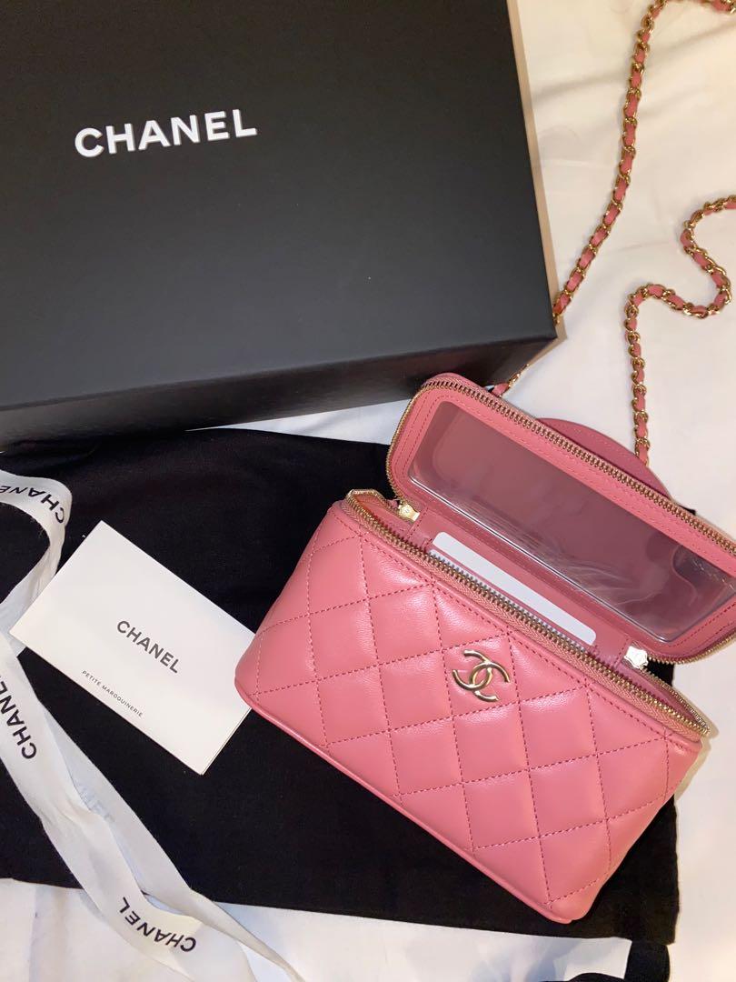 Chanel Vanity Top Handle in Pink & Gold hardware, Women's Fashion, Bags