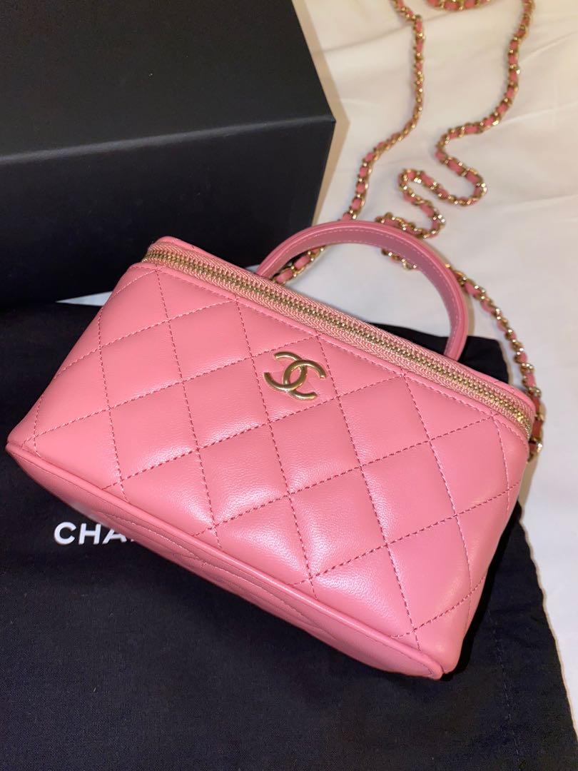 Chanel Vanity Top Handle in Pink & Gold hardware, Women's Fashion, Bags