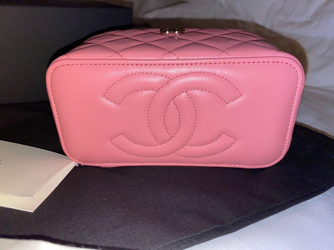 Chanel Vanity Top Handle in Pink & Gold hardware, Women's Fashion, Bags