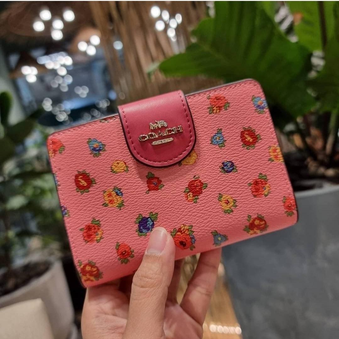 Coach wallet rose print top