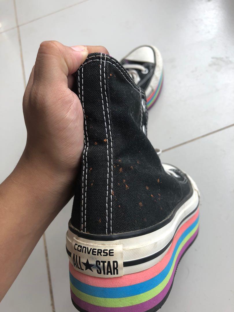 rainbow platform shoes converse
