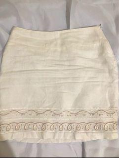 cottagecore linen white skirt
