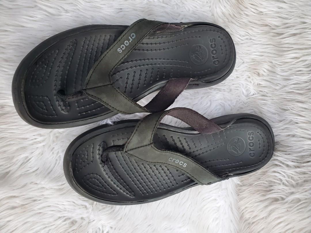 CROCS Womens Capri IV Thong Flip Flop Sandal Shoes Black Black