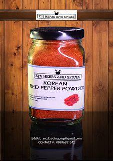 EJs Herbs and Spices KOREAN CHILI POWDER / RED PEPPER POWDER 130g Square Jar