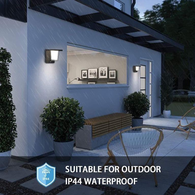 FLORNIA Outdoor Light Outside LED Wall Light with Motion Sensor Outdoor Wall Lighting Mains Powered PIR External Garden Weatherproof Aluminum Lamp 900LM 13.5W 4000K IP44 Energy Class A Furniture Home ...