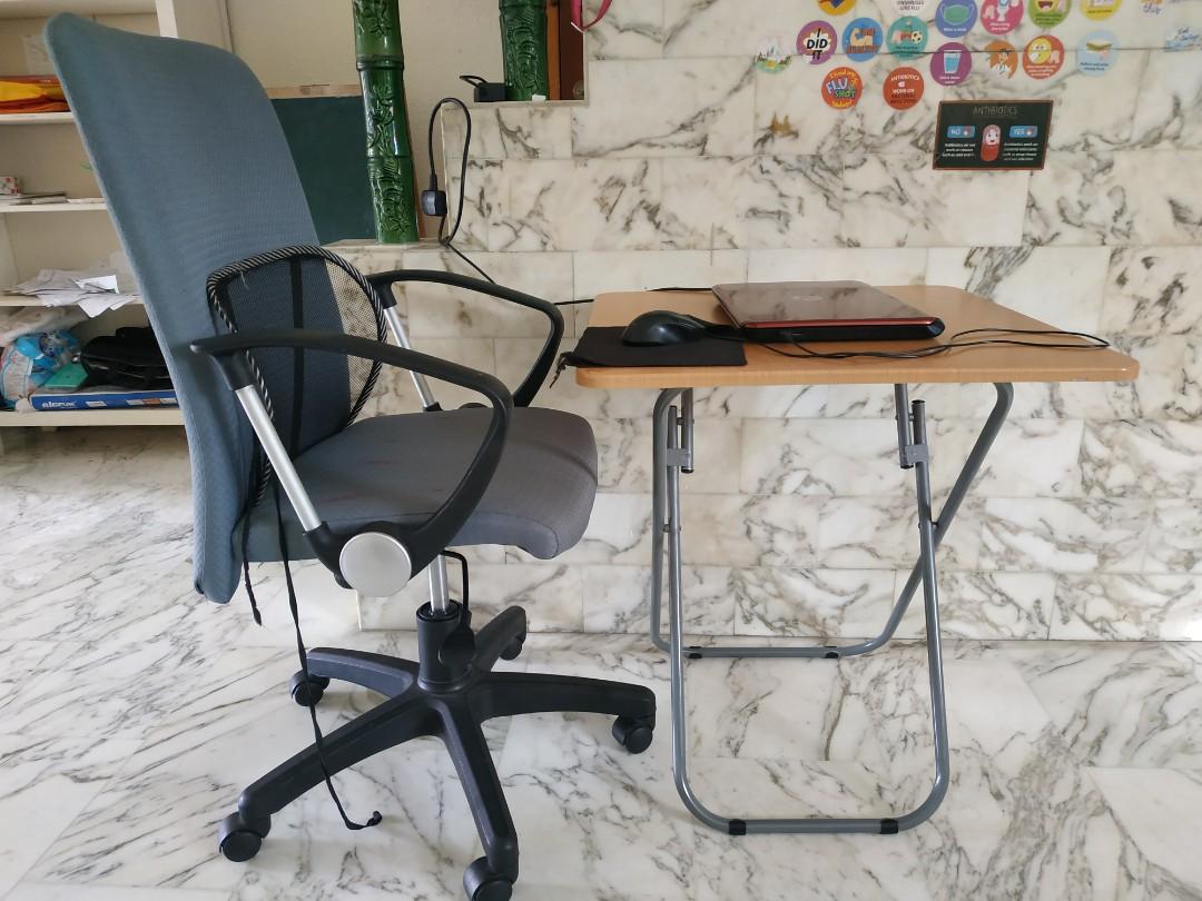 Foldable study table and chair, Furniture & Home Living, Furniture