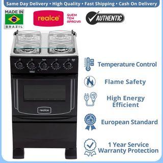 Gas Range, 4 Burner and 50 Liters Oven, Flame Safety and Temp. Control Made in Brazil