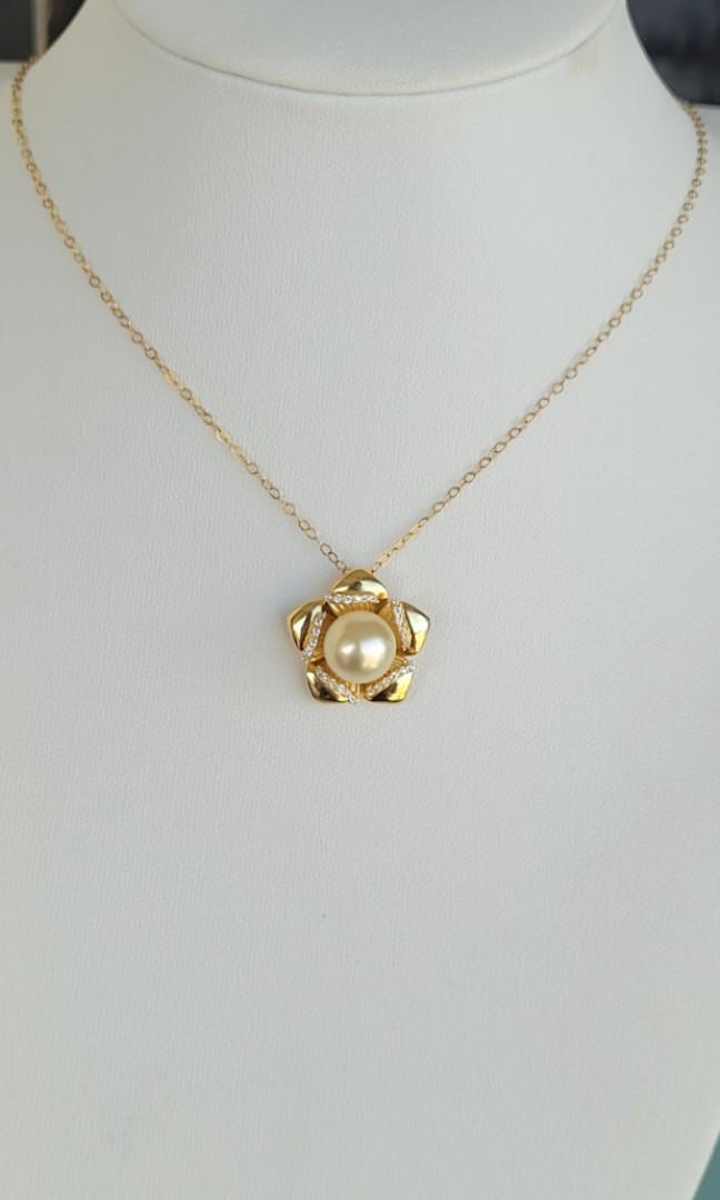 Clearance Sale Offer Genuine South Sea Gold Pearl Flower Pendant