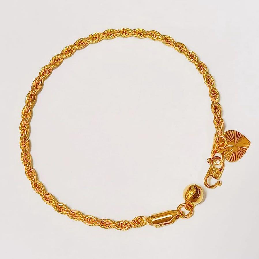 24K Gold Rope Bracelet, Women's Fashion, Jewelry & Organisers