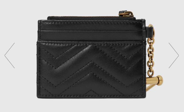 GG Marmont keychain wallet in black leather