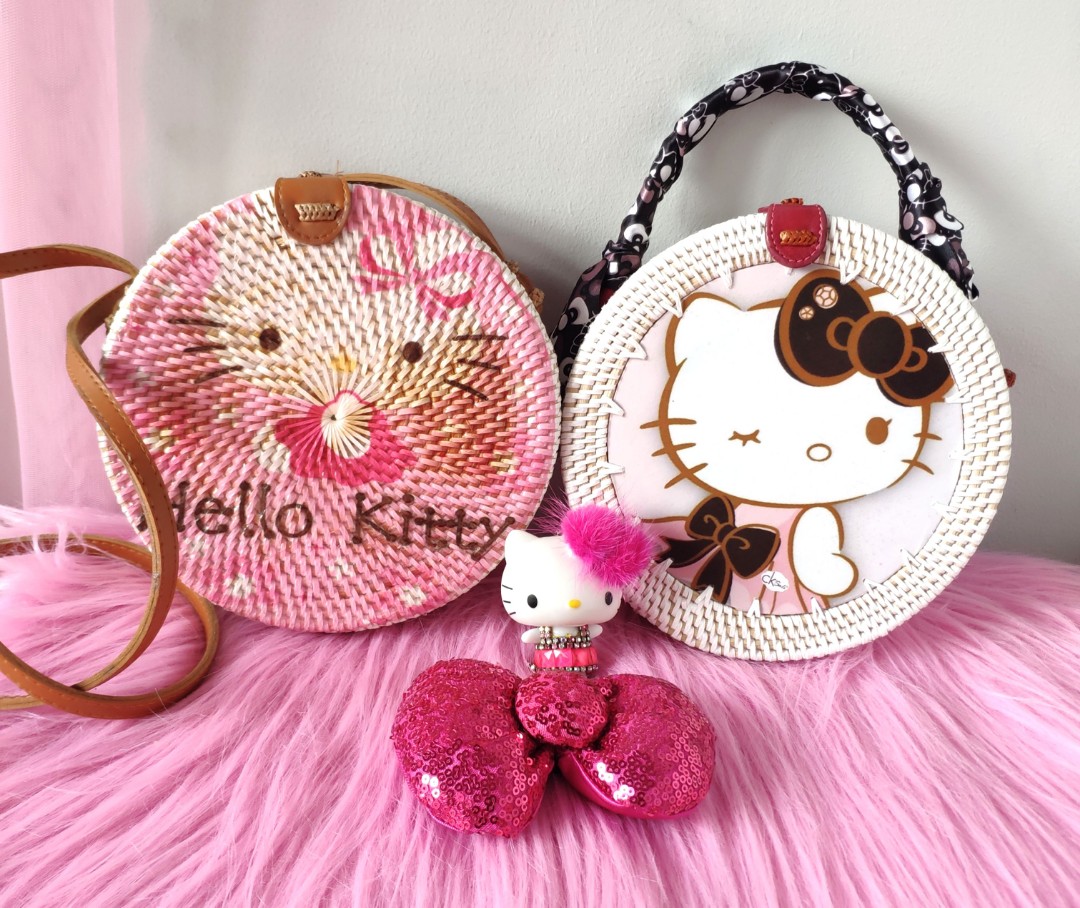 Hello kitty Original Bali Rattan Bag, Men's Fashion, Bags, Sling Bags