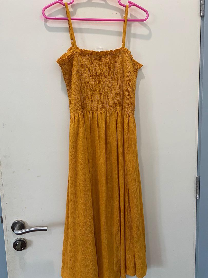 H&m mustard yellow dress hot sale