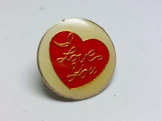I Love You Heart  Design Collectible Round Lapel Pin Badge Collection