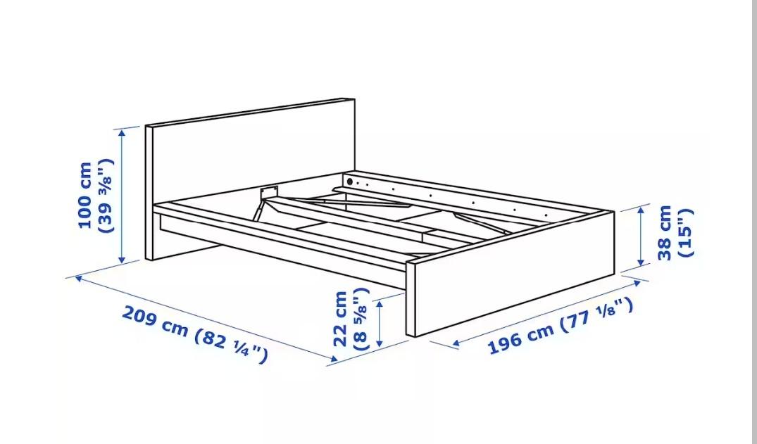 IKEA MALM Drawers King Sized Bed Set, Furniture & Home Living