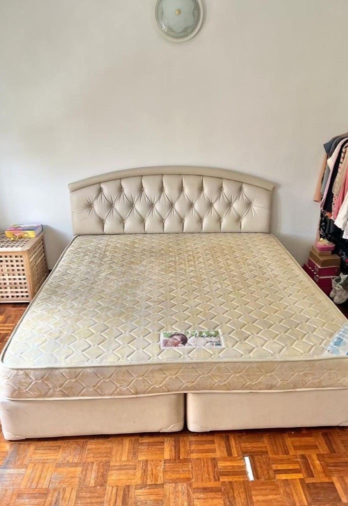 King size bed + frame, Furniture & Home Living, Furniture, Bed Frames