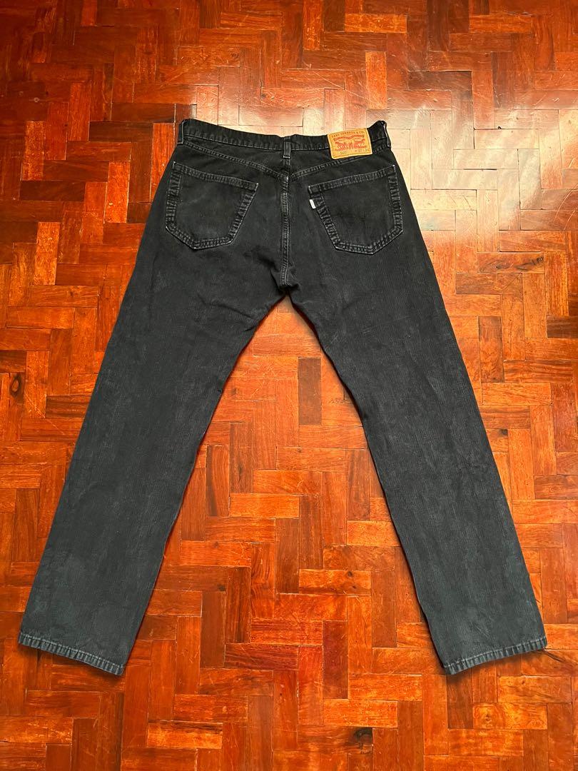 Levi s 505 Regular Fit Corduroy Pants Black Women s Fashion