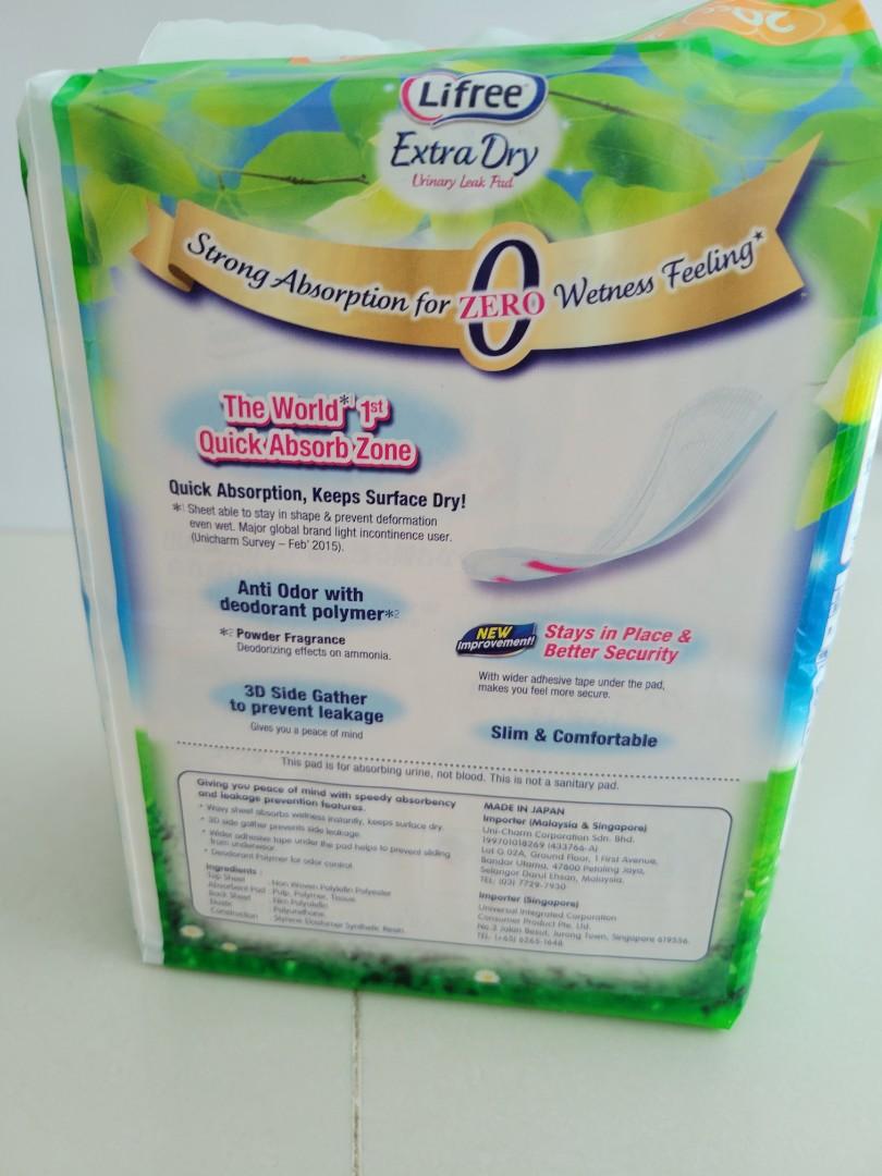 Lifree Urinary Leak Pad 20cc, Beauty & Personal Care, Sanitary Hygiene