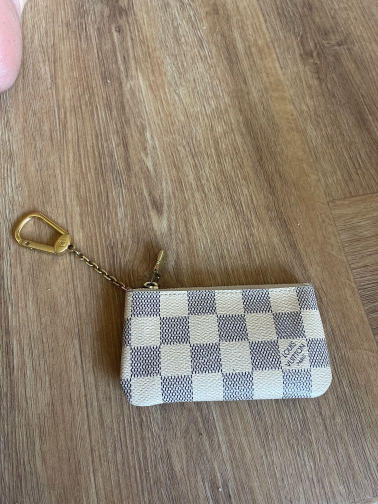 Louis Vuitton Key Coin Pouch Damier Azur White