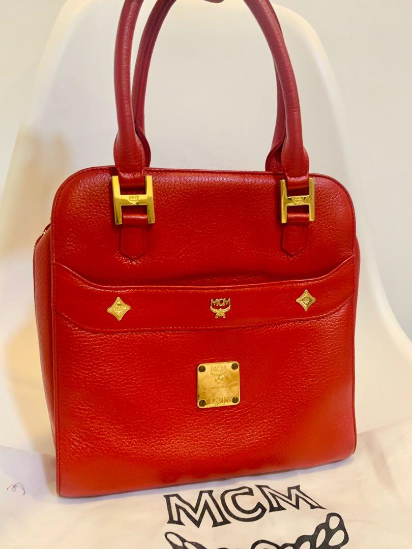 Mcm sales red handbag