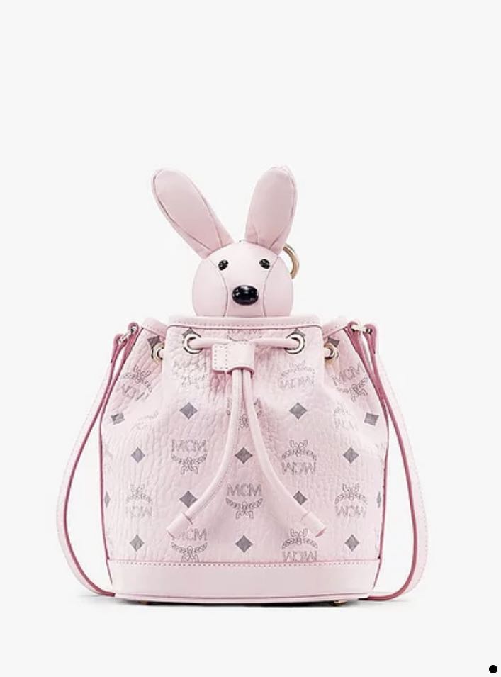 MCM Pink Visetos rabbit Crossbody Bag