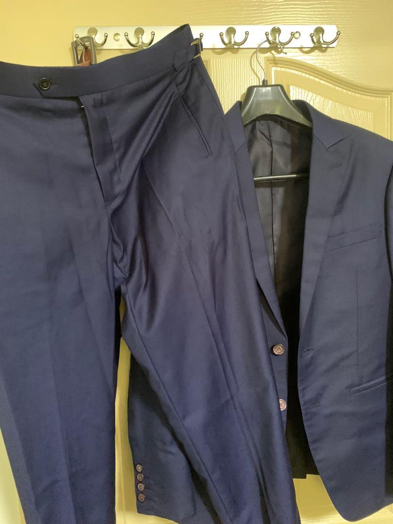 Mens Navy Blue Blazer 2 piece set, Men's Fashion, Coats, Jackets and