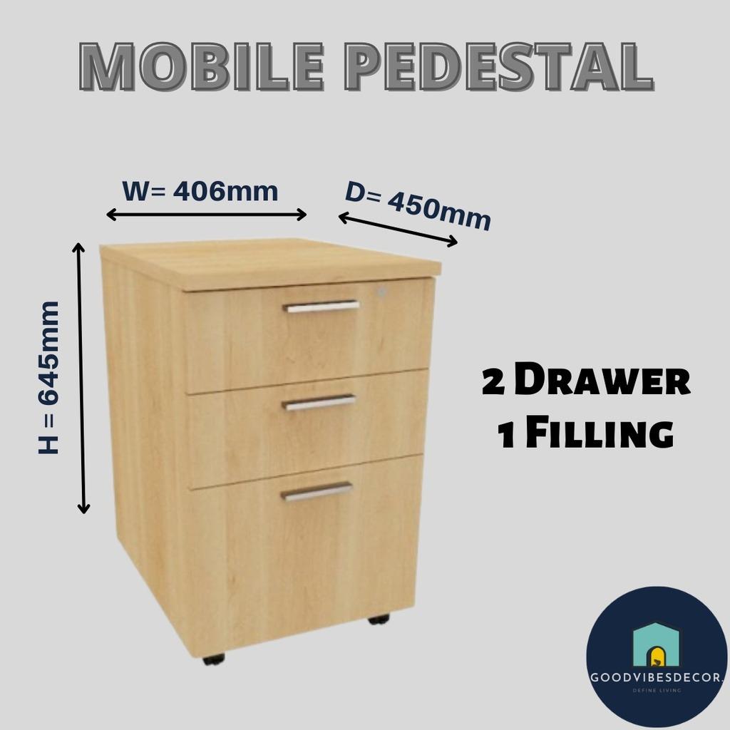 Mobile Pedestal 2D+1F 3 Drawers Office with Lock