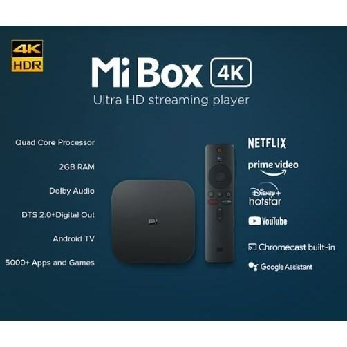 Original Global Xiaomi Mi Box 4 TV Box S 4K Ultra HD Android TV 9.0 HDR ...