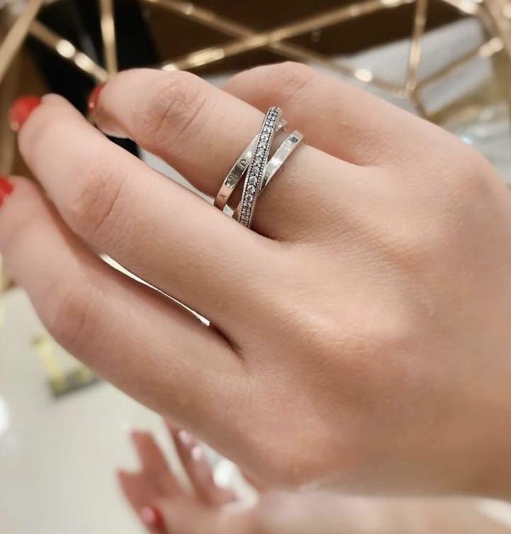 PANDORA CROSSOVER PAVE RING 4 5 6 7 8 9 10 Women s Fashion