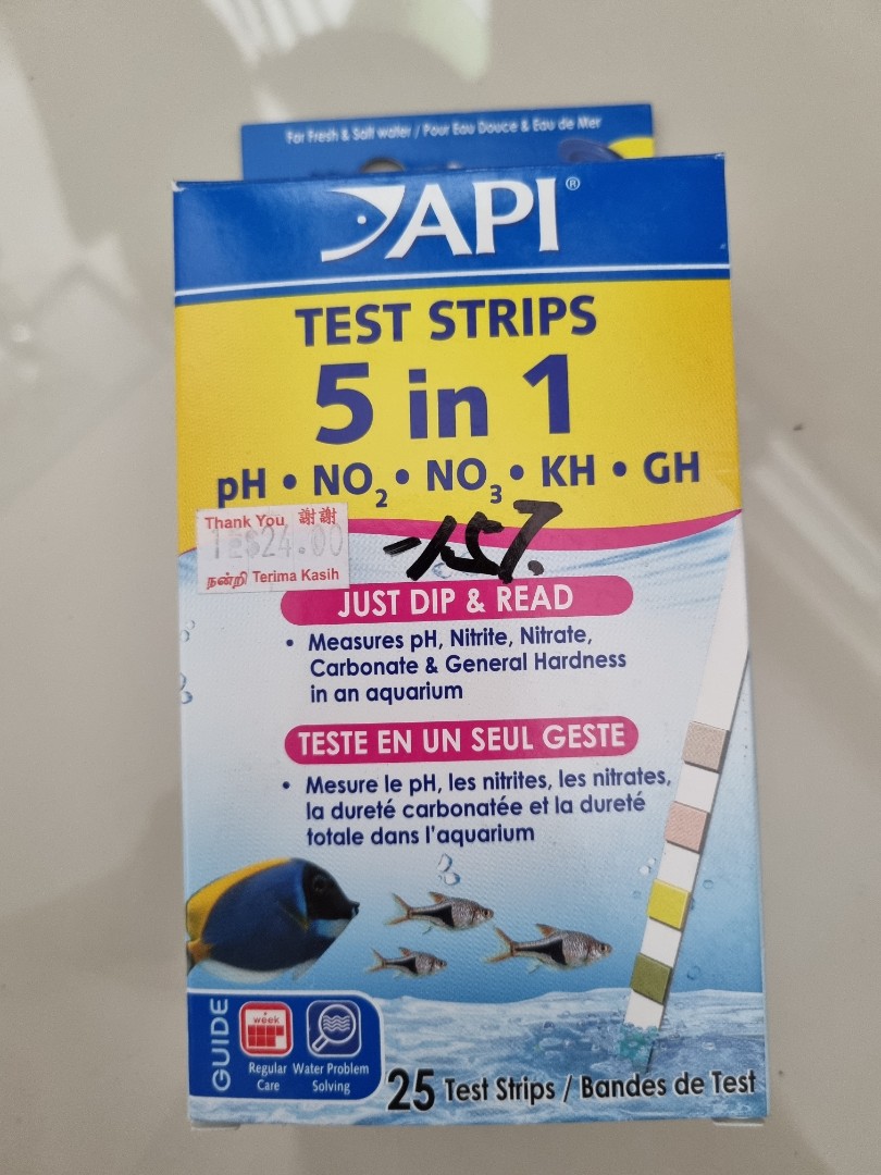 Ph test strip 5 in 1 for fish tank, Pet Supplies, Homes & Other Pet