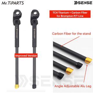 Mr. TiPARTS Ti Titanium Carbon Fiber Kickstand Sidestand for Brompton P T Line TC4