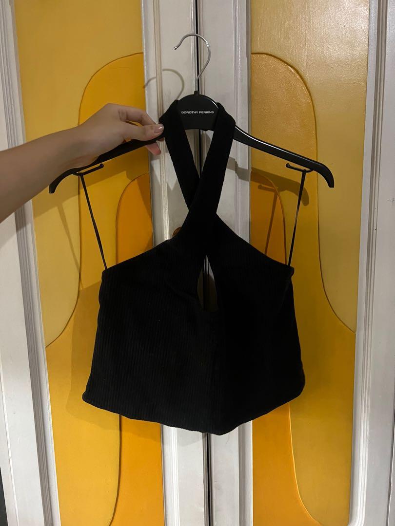 Pomelo Black Halter Top, Women's Fashion, Tops, Sleeveless on Carousell