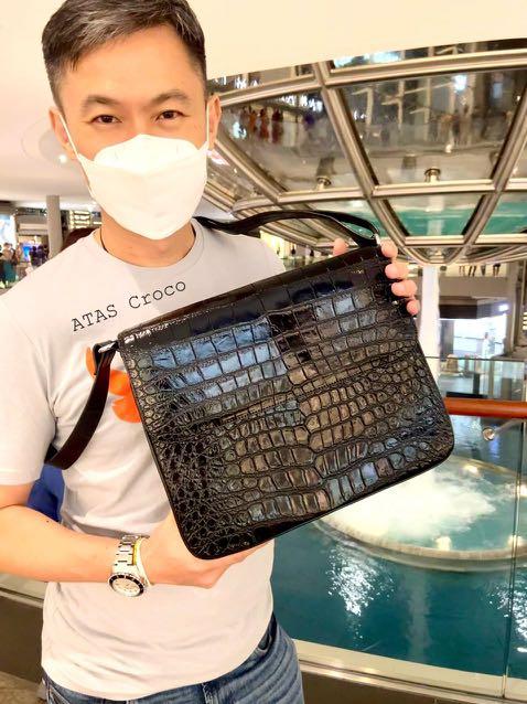 Crocodile sling bag clearance