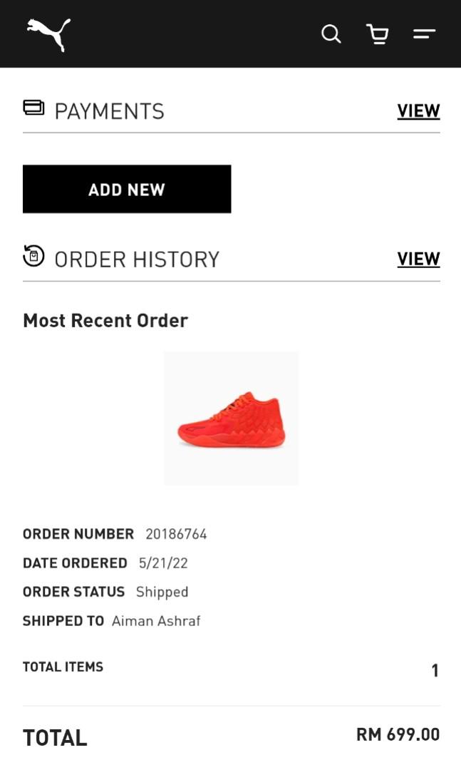 Puma outlet order status