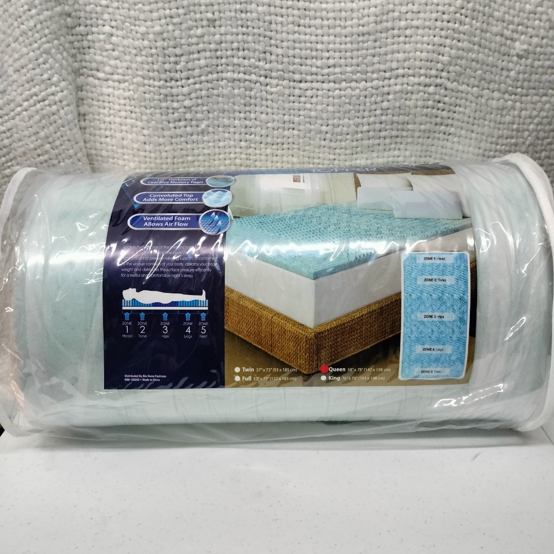 QUEENARCTIC SLEEP COOL GEL 5 ZONE MEMORY FOAM TOPPER QUENN 58X78