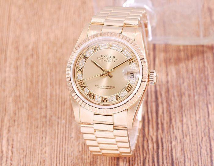 Rolex 68278 Factory Diamond President 18K Gold DateJust Automatic 31mm Watch